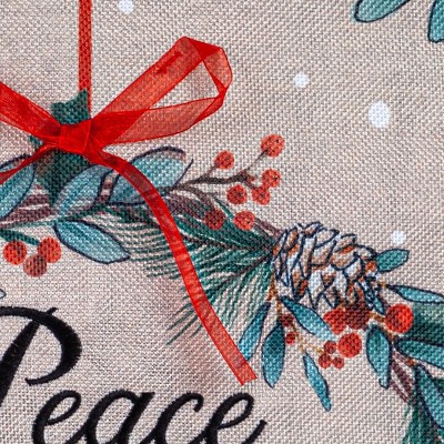 Festive Chickadee Wreath Burlap Garden Flag 18" x 12.5"