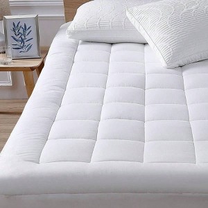 Queen Mattress Pad Cover with Cooling Topper and Down Alternative Fill, White - 1 of 4