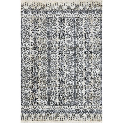 Nuloom Janene Banded Fringe Indoor Area Rug, 5' x 7' 10", Blue