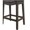 TOAOTBNBOB Upholstery Bar Chairs with Nailhead Trim, Kitchen Island Bar Stools Set of 2, Counter Height Barstools with Soft Cushion, Gray - 3 of 4