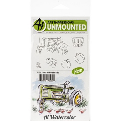 Art Impressions Watercolor Cling Rubber Stamps-Harvest