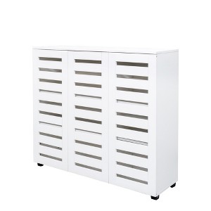 Vynxaria 5-Tier Shoe Cabinet: Adjustable Shelves, Louvered Doors, Storage Organizer for Entryway, Hallway, Bedroom, Living Room - 1 of 4