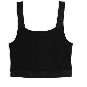 Tank Top Soft Lightweight Shock Resistance Comfortable Chest Smooth  Compression Bra Binder Fixed Straps Breast Binders Running Sports Black