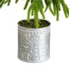 Nearly Natural 20" Artificial Real Touch Down Swept Norfolk Island Pine in Christmas Tin Metal Planter - 3 of 4