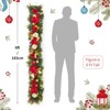 6FT Pre-Lit Christmas Garland with 20 LED Lights, Red and Yellow Floral Garland with Christmas Balls, Holiday Decor for Mantle, Stairs - 4 of 4