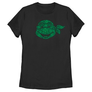 Women's Teenage Mutant Ninja Turtles St. Patrick's Day Michelangelo Shamrock Fill T-Shirt - 1 of 4
