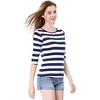 INSPIRE CHIC Women's Elbow Sleeves Boat Slim Fit Casual Stripe Animal Print Multi Floral Pattern T-Shirt - 4 of 4