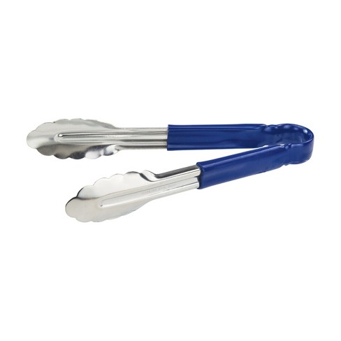 Winco Heavy-Duty Utility Tongs with Plastic Handle, 9, Blue