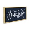 Stupell Industries Navy Blue Homestead Phrase Floating Frame Canvas Art, Gold, 31" x 14" - 2 of 4