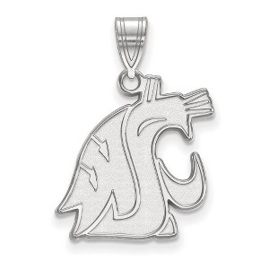 Black Bow Jewelry 10k White Gold Washington State Cougars NCAA Large Pendant - 1 of 3