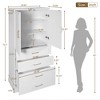 Vynxaria 72.2'' Tall Freestanding Bathroom Cabinet with 3 Drawers (Partitioned, Standard, Deep), Adjustable Shelf, Modern Elegant Style - 4 of 4