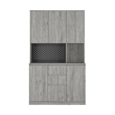 NicBex 74 Inch Tall Kitchen Pantry Storage Cabinet with Charging Station,LED Lights,6 Doors and 2 Drawers for Bathroom,Kitchen