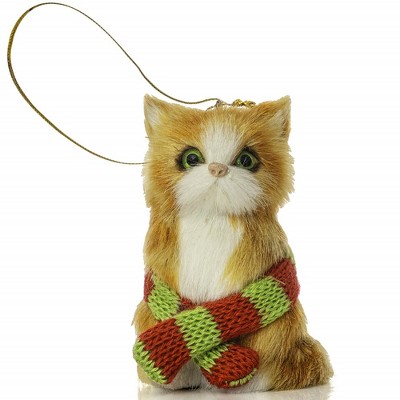 Ornativity Christmas Mini Cat Ornament - Orange