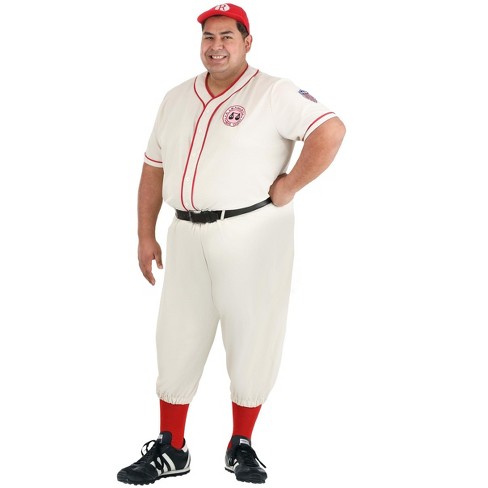 HalloweenCostumes.com 4X Men Plus Size League of Their Own Coach Jimmy  Costume., Red/Brown