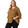 Agnes Orinda Women's Plus Size Babydoll Peplum High Low Hem V Neck 3/4 Sleeve Trendy Tops - 3 of 4