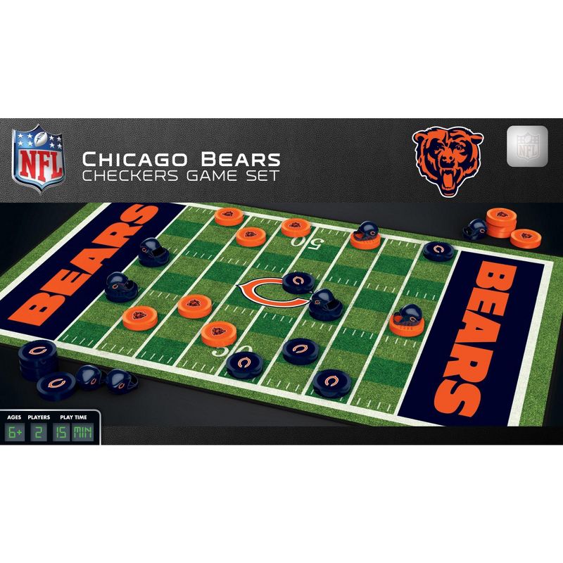 MasterPieces Officially licensed NFL Chicago Bears Checkers Board Game for Families and Kids ages 6 and Up, 1 of 7
