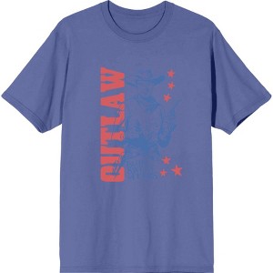 Outlaw Cowboy Adult Crew Neck Short Sleeve Tee - 1 of 3