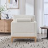 CAVINAS Wide Modern Farmhouse Accent Chair with Pillow Back&2 Bolster Pillows,Comfy Boucle Armchair for Living Room,Office&Lounge - 4 of 4