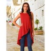Seta T Women's High Low Hem Sleeveless Crew Neck Dressy Casual Shirts - 3 of 4