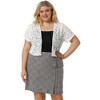 Agnes Orinda Women's Plus Size Short Sleeve Open Front Crochet Lace Allover Cropped Cardigan - 4 of 4