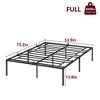 Heavy Duty Metal Bed Frame No Box Spring Needed, for Bedroom Easy Assembly, Noise Free, Black - 2 of 4
