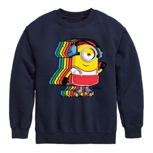Boys' - Despicable Me Minions - Retro Rainbow Skater Graphic Long Sleeve Fleece Sweatshirt - 1 of 4