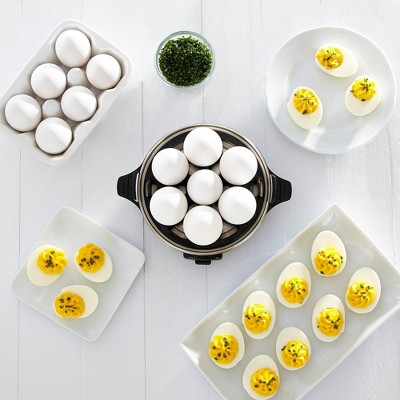 Black Compact 3-in-1 Egg Cooker with Auto Shut-Off