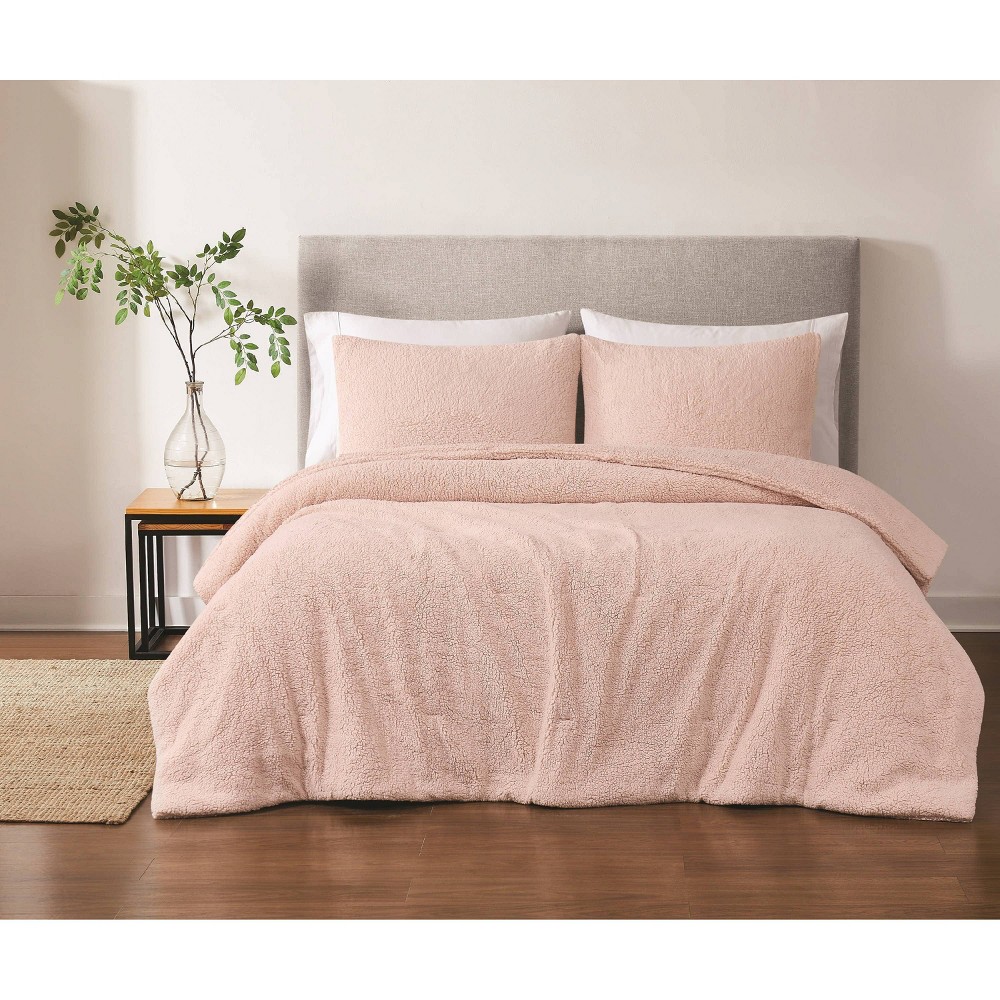 Photos - Duvet Brooklyn Loom 3pc King Oversized Marshmallow Comforter Set Blush