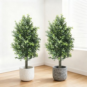 2pcs Artificial Trees Indoor, Faux Tree, Artificial Planter, Artificial Fake Tree Flower Potted, Thanksgiving Christmas, Artificial Plants - 1 of 4