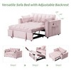 CAVINAS 58" Multi-functional Sofa Bed with Cup Holder and USB Port, Convertible Sofa, Velvet Loveseat Sofa for Living Room - 4 of 4