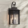 Franklin Iron Works Bransford Mission Outdoor Wall Light Fixture Black Specked Gray 17" Clear Glass Panels for Post Exterior Barn Deck House Porch - 2 of 4