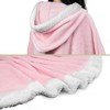 PAVILIA Angel Wrap Hooded Blanket for Women Adult, Wearable Cozy Wrap Throw Fleece Shawl Cape - 3 of 4