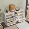 51" Rattan Dresser for Bedroom, 9 Drawer Dresser with Metal Handles, Wooden Chest of Drawers, Closet Dresser for Bedroom Living Room Hallway - 2 of 4