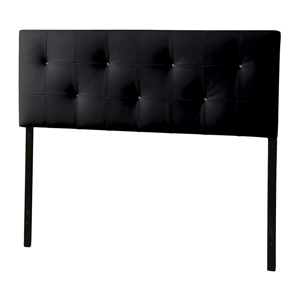 Photos - Bed Frame King Dalini Modern and Contemporary Faux Leather Headboard with Faux Cryst
