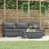 vidaXL 4-Piece Patio Furniture Set with Cushions; Gray Poly Rattan Material, Ideal for Outdoor or Indoor Use, Weatherproof and Easy to Move - 2 of 4
