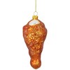 NORTHLIGHT 4.5" Buffalo Chicken Wing Drumette Glass Christmas Ornament - Brown/Orange - 3 of 4