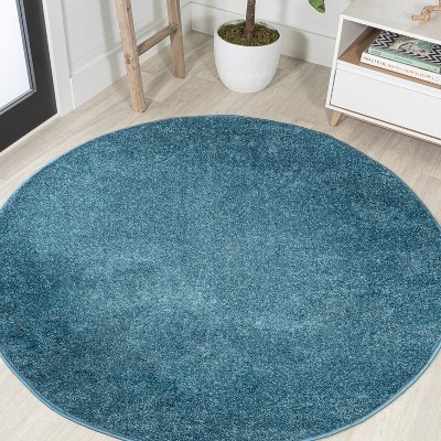 5' Round Haze Solid Low-pile, Turquoise - Jonathan Y : Target