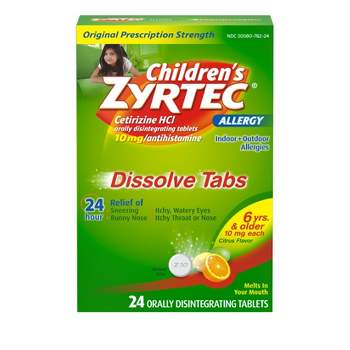 Children's Zyrtec Allergy Relief Cetirizine Dissolving Tablets - Citrus - 24ct