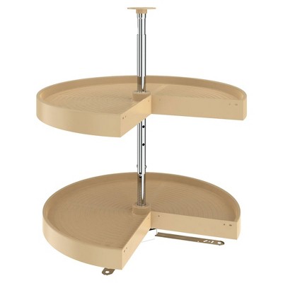 Rev-A-Shelf LD-2942-28-15-1 Polymer Pie Cut 2 Shelf Lazy Susans Base Corner Kitchen Cabinet Storage Organizer with Telescoping Shaft
