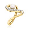 Ross-Simons 5-5.5mm Cultured Pearl and .15 ct. t.w. Diamond Swirl Ring in 18kt Gold Over Sterling - 3 of 4