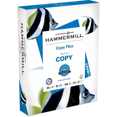 Hammermill Copy Plus Paper 20Lb 92 GE/102 ISO 8-1/2x11 White 105007RM