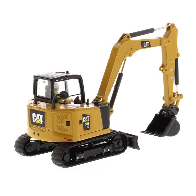 CAT Caterpillar 308 CR Next Gen. Mini Hydraulic Excavator with Work Tools & Operator "High Line" 1/50 by Diecast Masters, 4 of 5