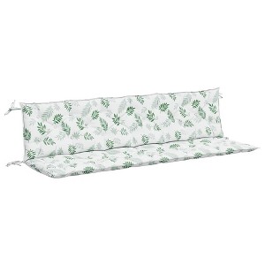 vidaXL Bench Cushion Water Repellent Outdoor Seat Cushion Pad Oxford Fabric - White and Green 78.7" - 1 of 4