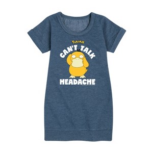 - Pokémon - Psyduck Headache Graphic Short Sleeve Fleece Dress - 1 of 4