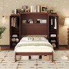 Full Size Murphy Wall Bed with Built-In Wardrobes, Space-Saving Foldable Wooden Platform Bedframe for Guest Room or Bedroom-The Pop Home - 2 of 4