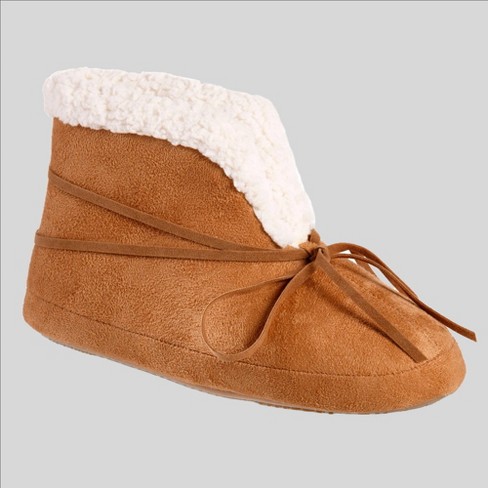 isotoner microsuede bootie slippers with 360 memory foam