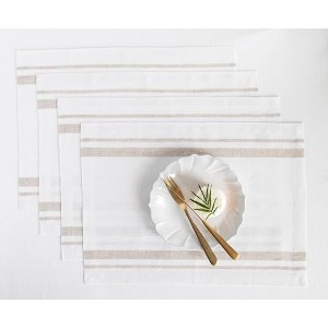 Solino Home Striped Linen Placemats | French Stripe - 1 of 4