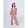Mocamel Girls' Sport Style Velvet suit，Long Pant，Zipper Sweater with hat Suitable for Autumn Collection - 3 of 4