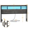 Aheaplus Headboard with Storage shelves and Charging Station, Wood Headboard with LED Light - 4 of 4