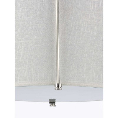 Kempsey Brushed Nickel 3-Light Drum Pendant with Linen Shade